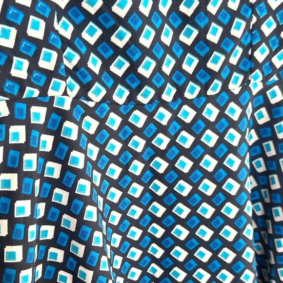 Band of the Free Geometric Print Long Sleeve Mini Dress Size Small Blue Teal - Picture 8 of 10